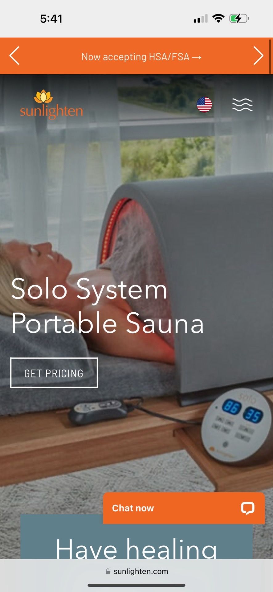 Sunlighten solo system portable sauna