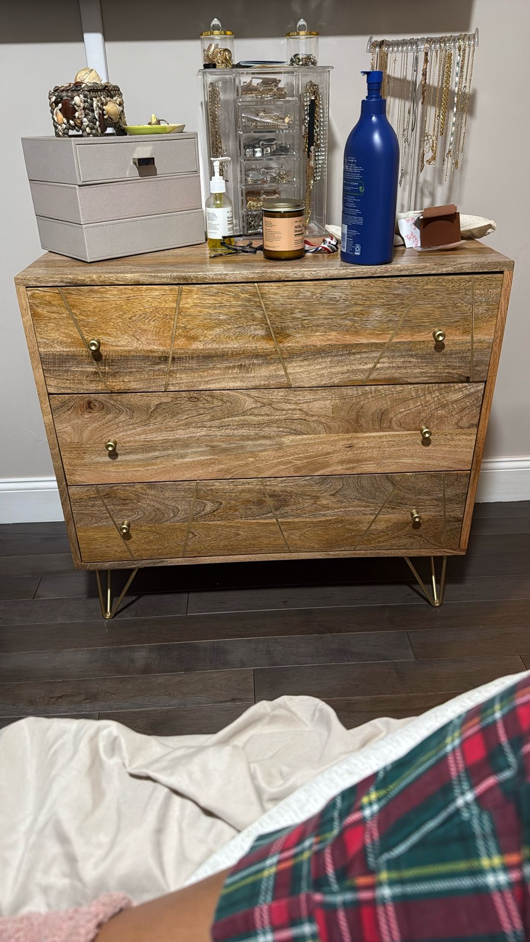 Natural Wood/brass Dresser