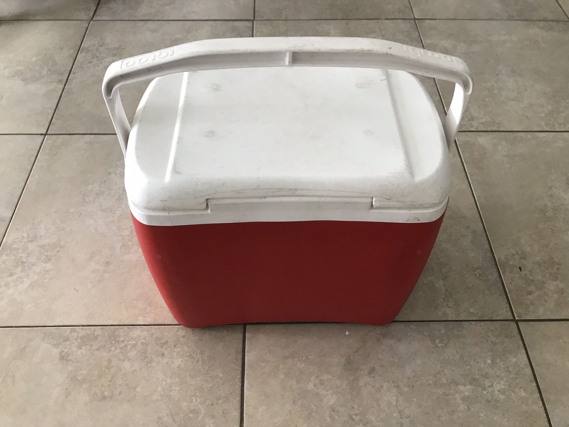 Red Igloo cooler