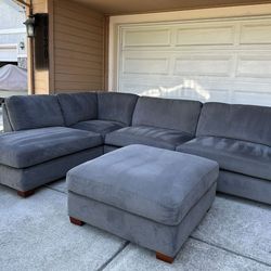Comfy Costco Sectional Couch/Sofa + Ottoman | FREE DELIVERY