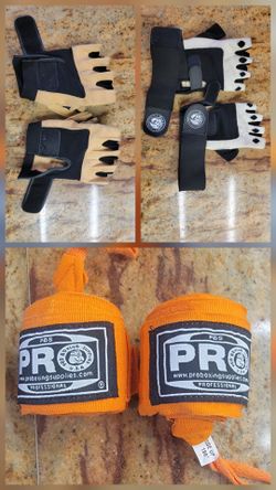 Fingerless Workout Gloves and Boxing Hand Wraps