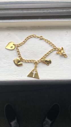 Golden Religious charm bracelet