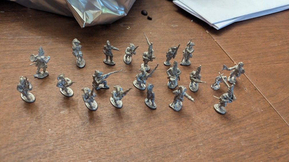 20 Pewter Revolutionary War Miniature Soldiers
