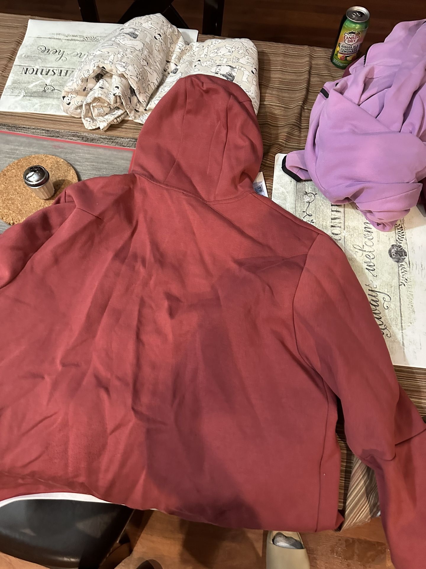 Nike tech fleece hoodie red and purple 4xl