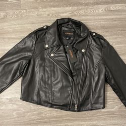 Black faux leather Moto Jacket 