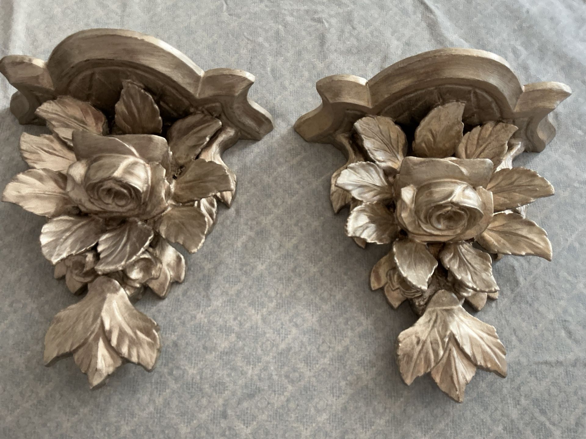 2 Hand Carved Display Shelves