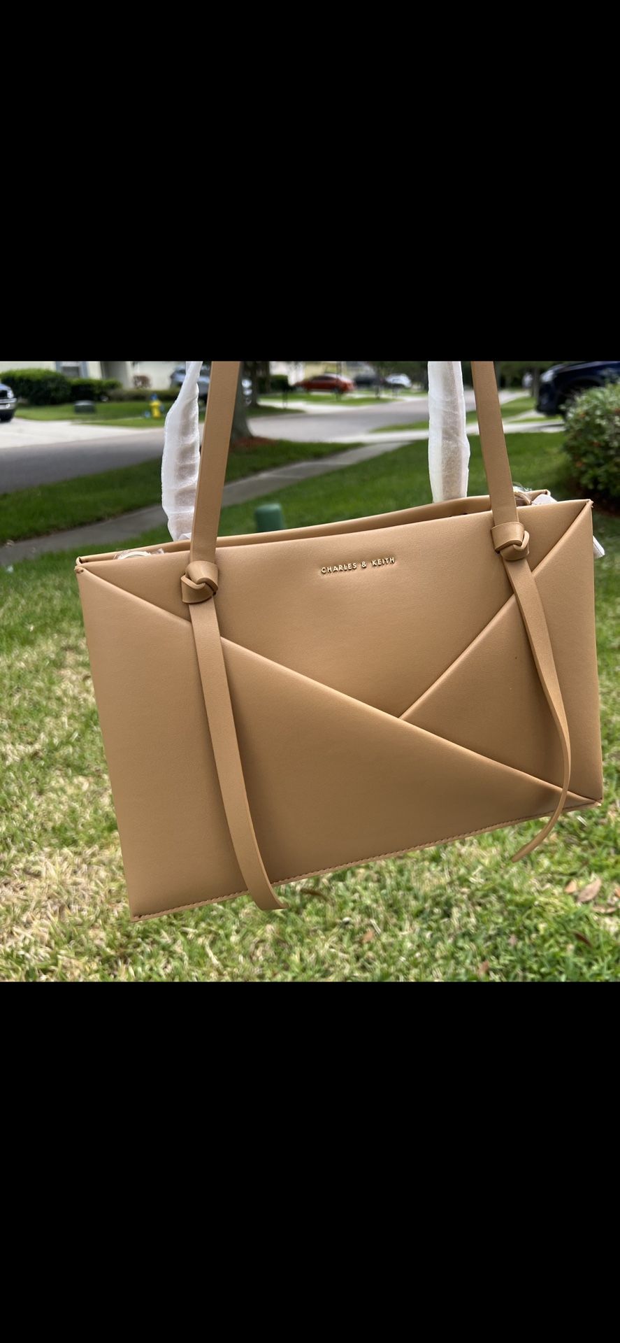 Midori Geometric Tote Bag - Camel 