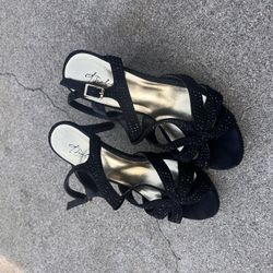 Black Rhinestone Heels 7.5