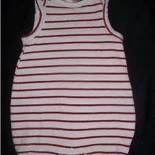 Vtg Baby Gap Boys or  Girls White Red Stripe Summer Romper Outfit 17-22 lb