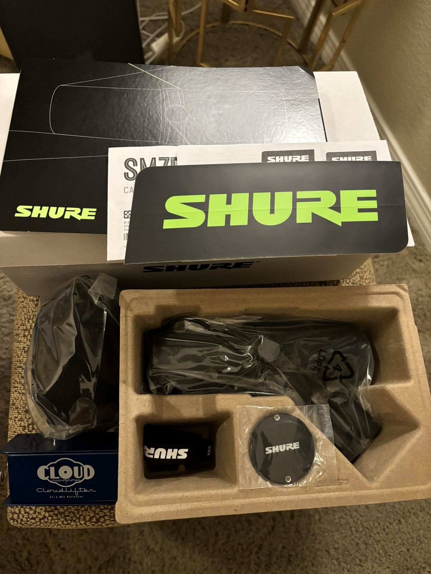 Shure “NEW” SM7B Cardioid Dynamic Vocal Microphone with Cloudlifter