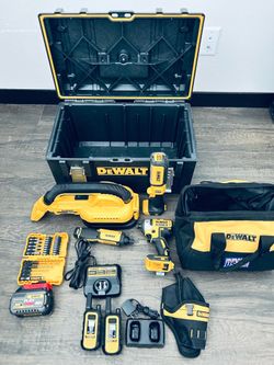 Dewalt tool boxes and assorted tools