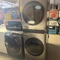 Tower  stackable LG stainless steel w 27 GAS dryer