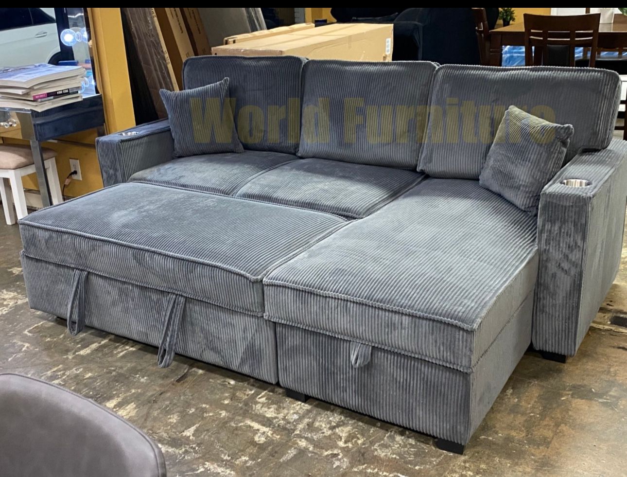Corduroy Pull Up Bed New In Box / USB