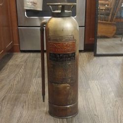 Vintage Conqueror Brass Fire Extinguisher
