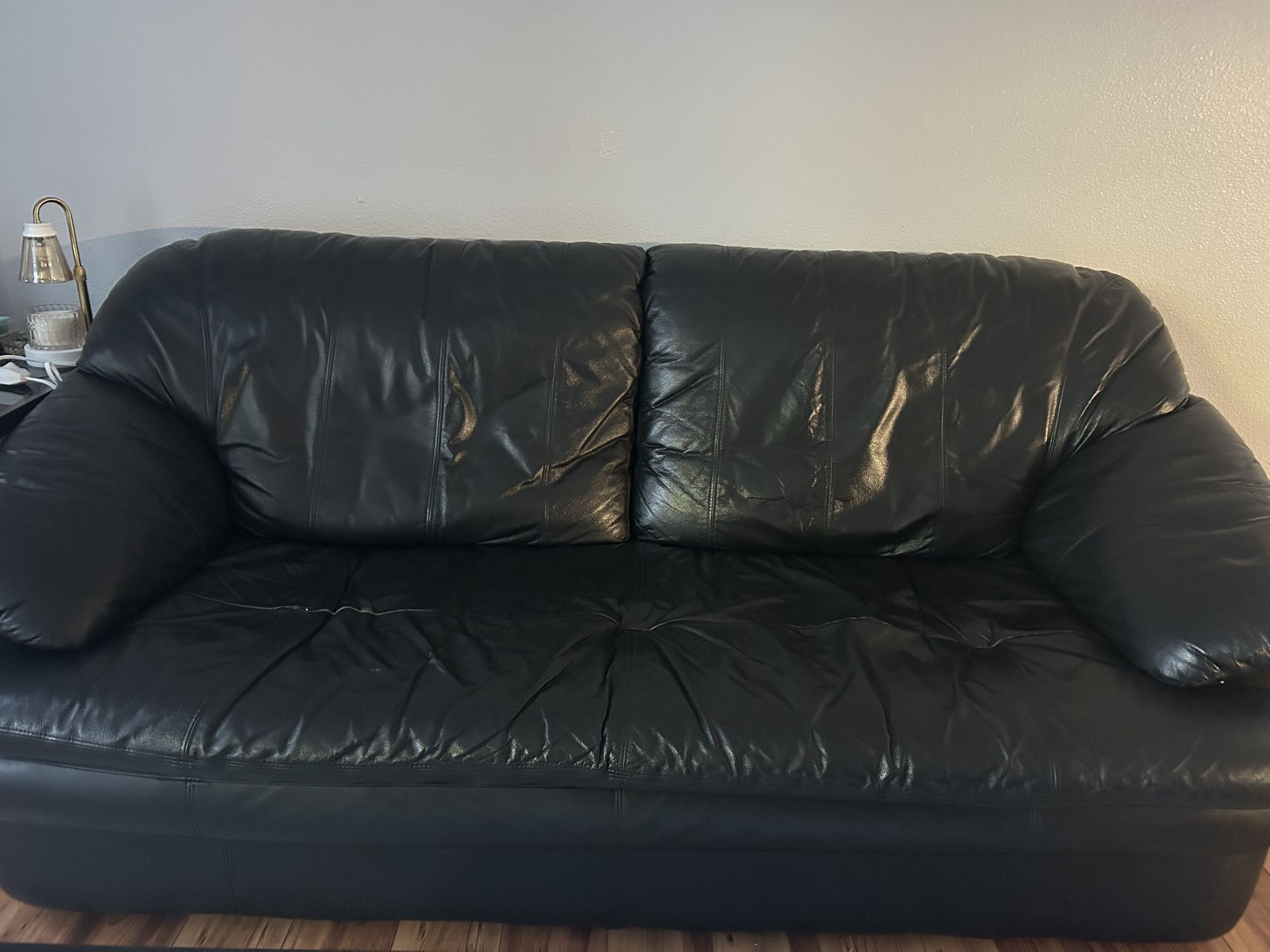 Leather 2 Person Couch + Love Seat (normal wear)