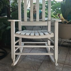 White Wood Rocking Chair 
