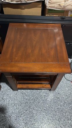 Wood End Table with Lower Shelf(2), real wood