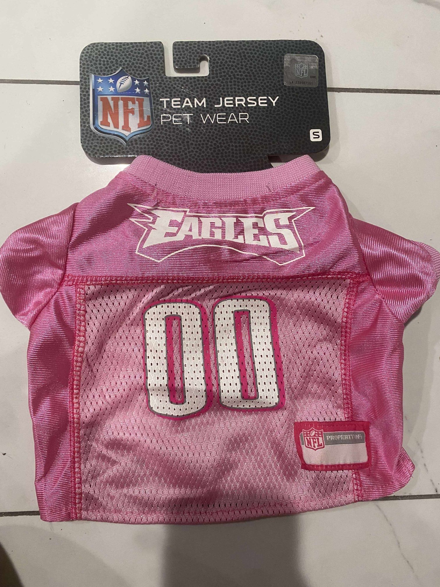 NFL Philadelphia Eagles Football Team Dog Cat Pink Mesh Pet Jersey Size S