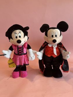 Minnie and Mickey Mouse halloween figurines