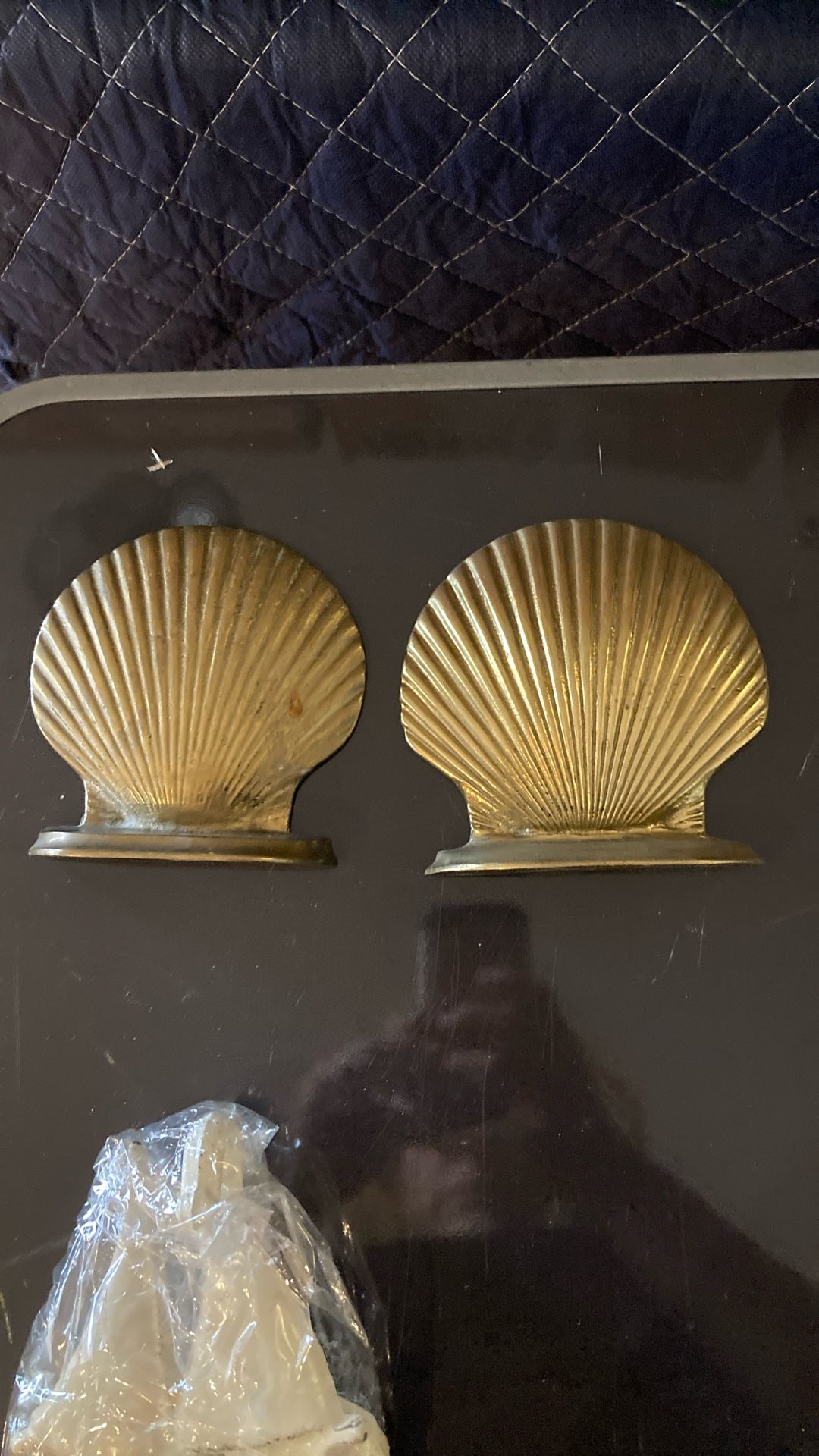 Brass Shell Bookends Cab T