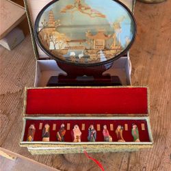 Chinese Decor Bundle Chinese Cork Diorama And Chinese Eight Immortals