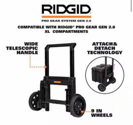 RIDGID Pro Gear System Gen 2.0 Durable All Terrain Rolling Tool Box Attachment With 9 in. Heavy Duty Wheels New