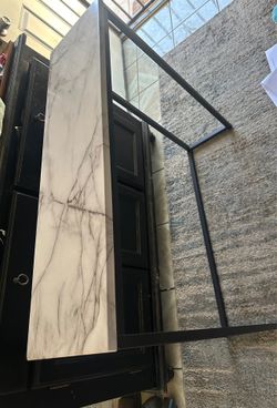 Faux white marble console table