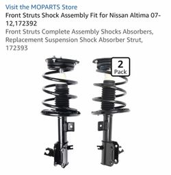 Front Struts Shock Assembly Fit for Nissan Altima 07-12,172392 Front Struts Complete Assembly Shocks Absorbers, Replacement Suspension Shock Absorber