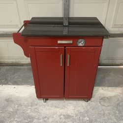 Red kitchen bar cart