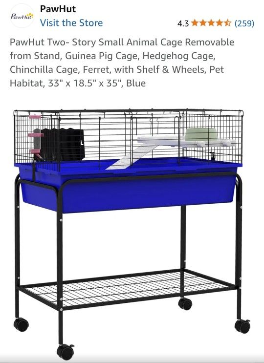 Pet Habitat, 33" x 18.5" x 35", Blue