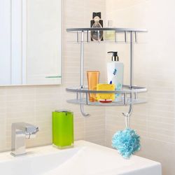 Wall-Mounted Two-tier metal Bathroom Shelf