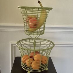 2 Tiered Metal Fruit/ Egg Basket