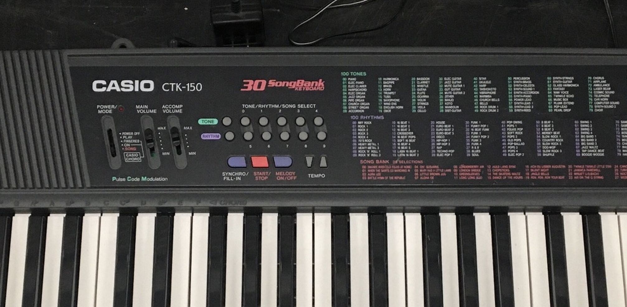 Casio CTK 150 Electronic Keyboard Piano 30 Song 100 Tone 100 Rhythm