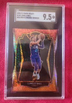 Lamelo Ball red/white/orange shimmer gem mint 9.5 rookie card