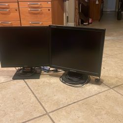 Two Computer Monitors 
