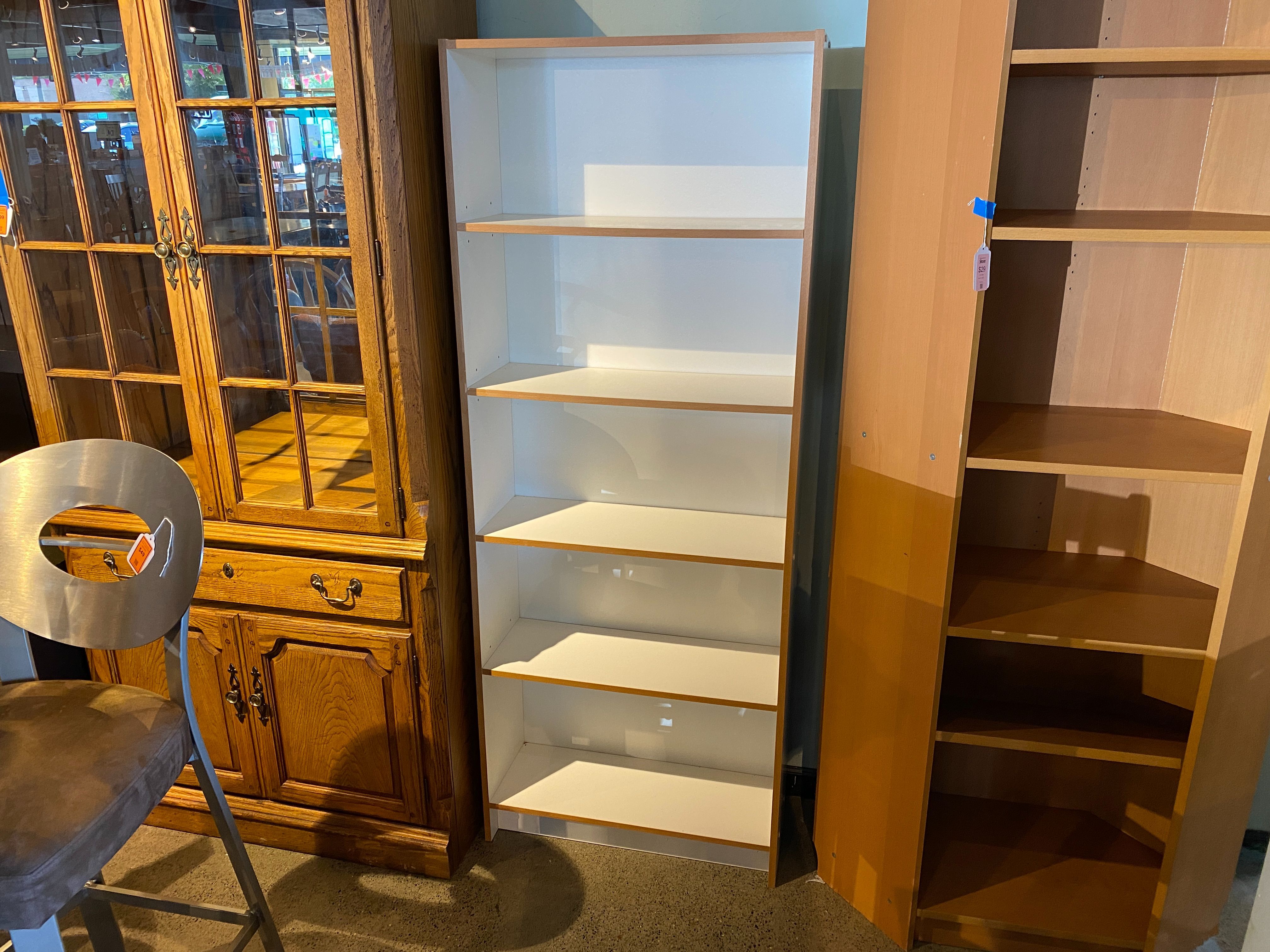 White Shelf with Natural Colored Accent