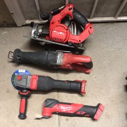 Milwaukee M18 Fuel Brushless  4 Tool S Multiple Tool + Grinder + Saw Zall + Circulate Saw