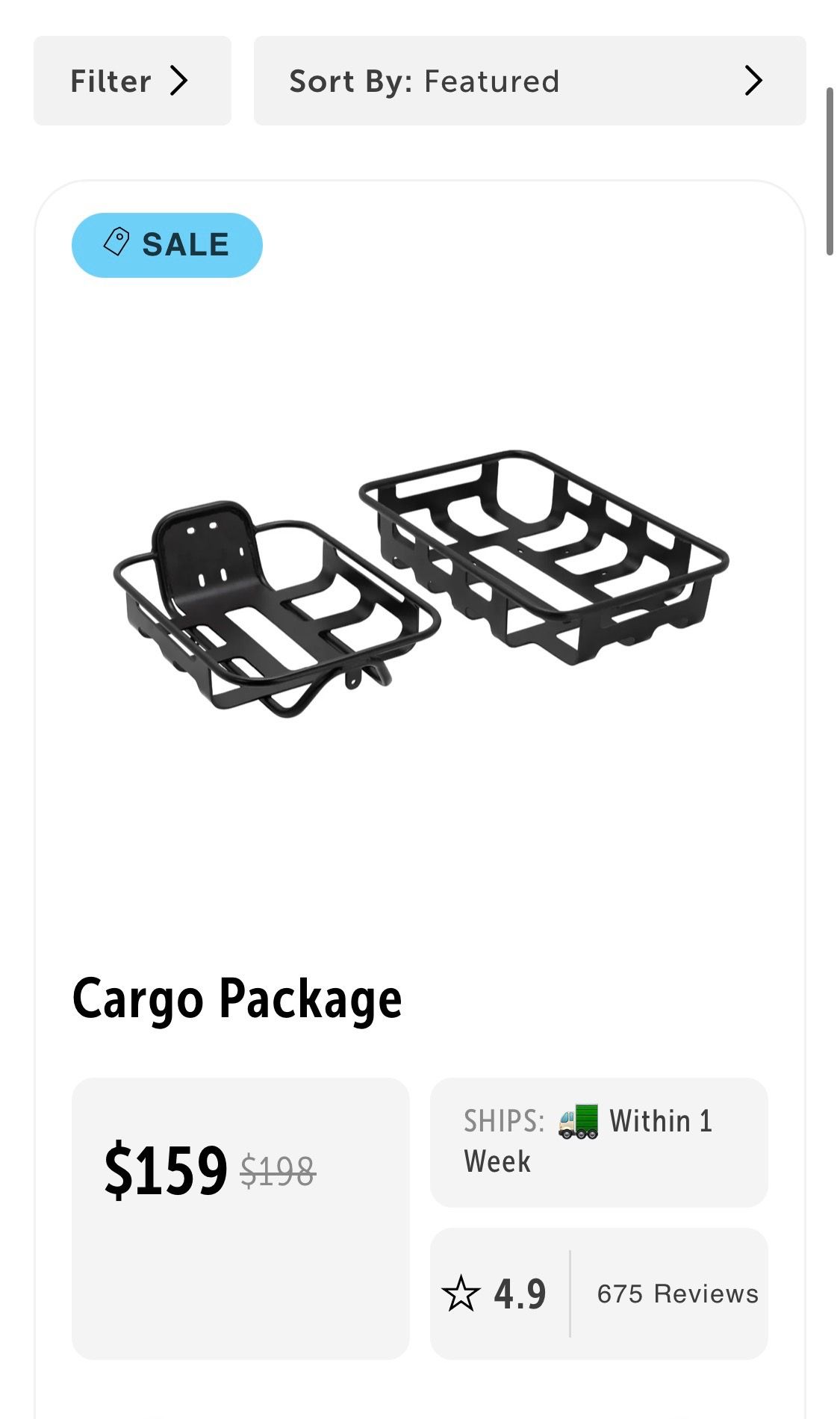Lectric cargo package NEW