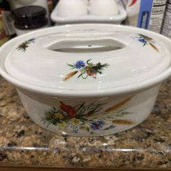 Apilco French Porcelain Covered Casserole Dish