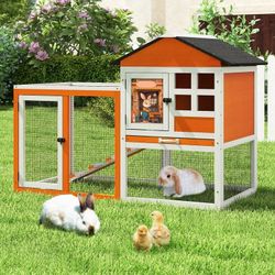 Outdoor Rabbit Hutch Large Pet House Wooden Habitat