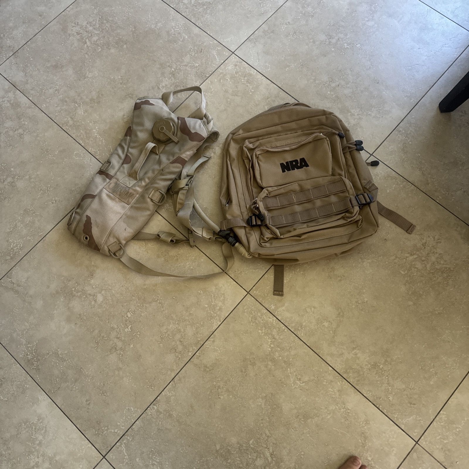 NRA Knapsack Backpack & Camelback Camo , Beige