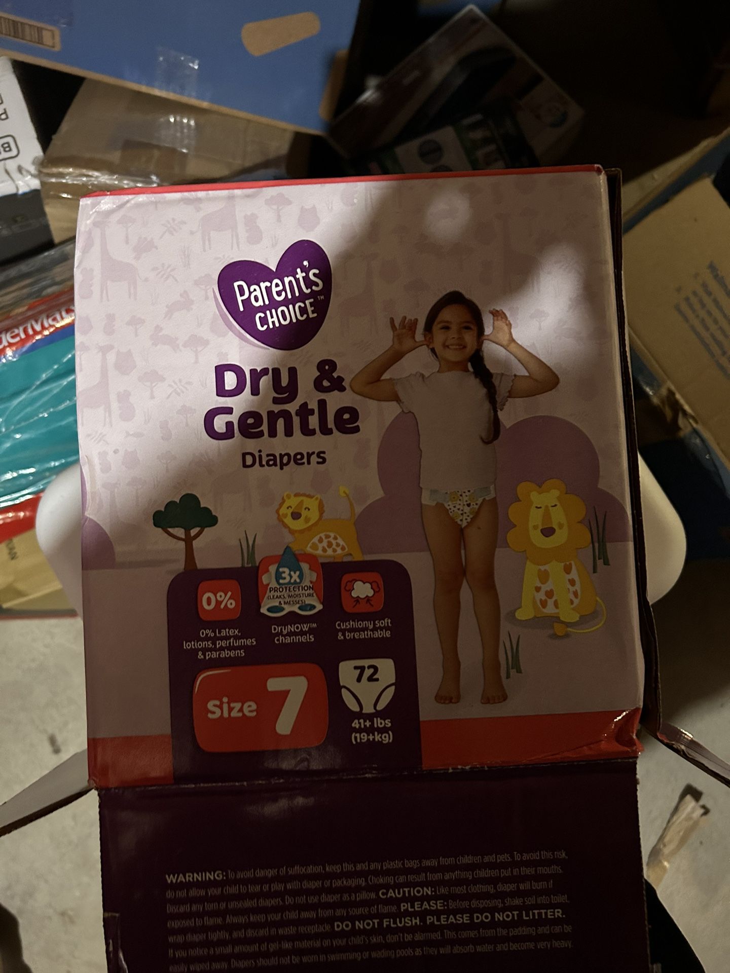 Parent's Choice Dry & Gentle Diapers Size 7, 72 Count (Select for More Options)