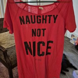 IN EXCELLENT CONDITION VICTORIA'S SECRET PINK "NAUGHTY NOT NICE!"  SLEEP WEAR 