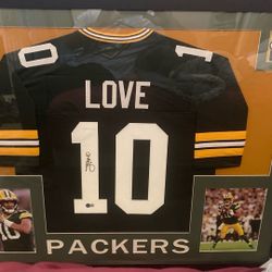 Jordan Love Signed Jersey Frames