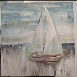 Joss & Main Sailboat Canvas Art 32" x 32"
