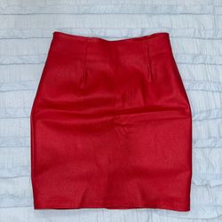 Red Leather Skirt 