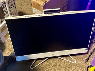 HP desktop and two monitors bundled also with HDMI cables, keyboard,mouse