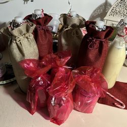 Burlap Fancy Bottle Bags 