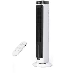 JRD 41" Evaporative Cooler with 3 Speeds, 5 Modes, Remote, 80Â° Oscillation Swamp Cooler with 12H Timer, Bladeless Tower Fan Cooling Fan for Bedroom O