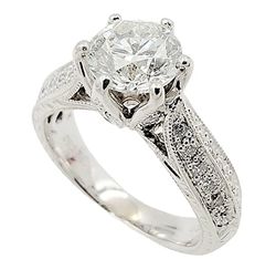 18K White Gold Engagement Diamond Ring.